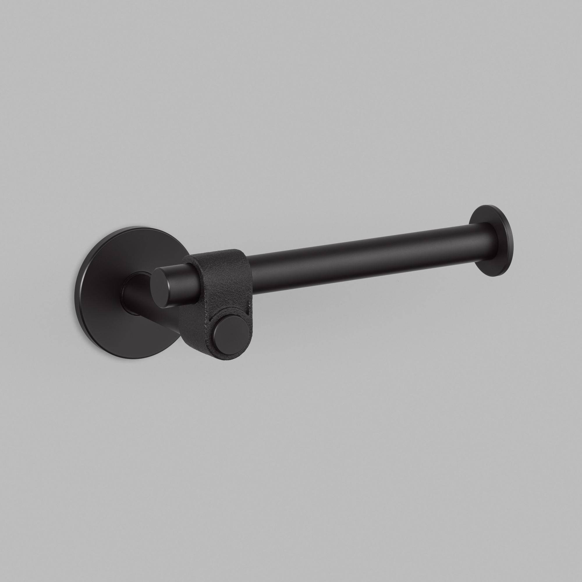 TOILET ROLL HOLDER / CAST / WELDERS BLACK