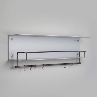 KITCHEN SHELF / HANGER / STONE / WITH LOGO / GUN METAL
