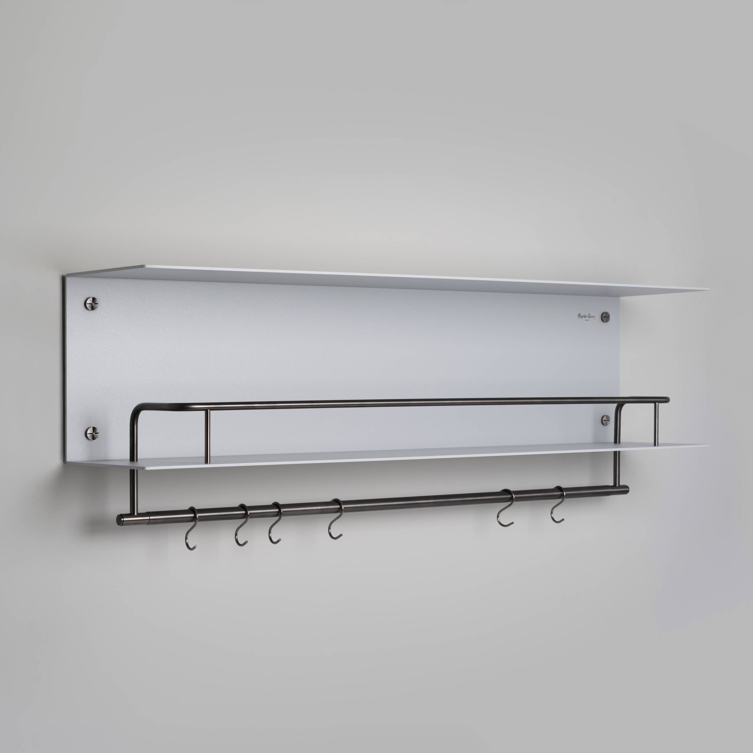 KITCHEN SHELF / HANGER / STONE / WITH LOGO / GUN METAL