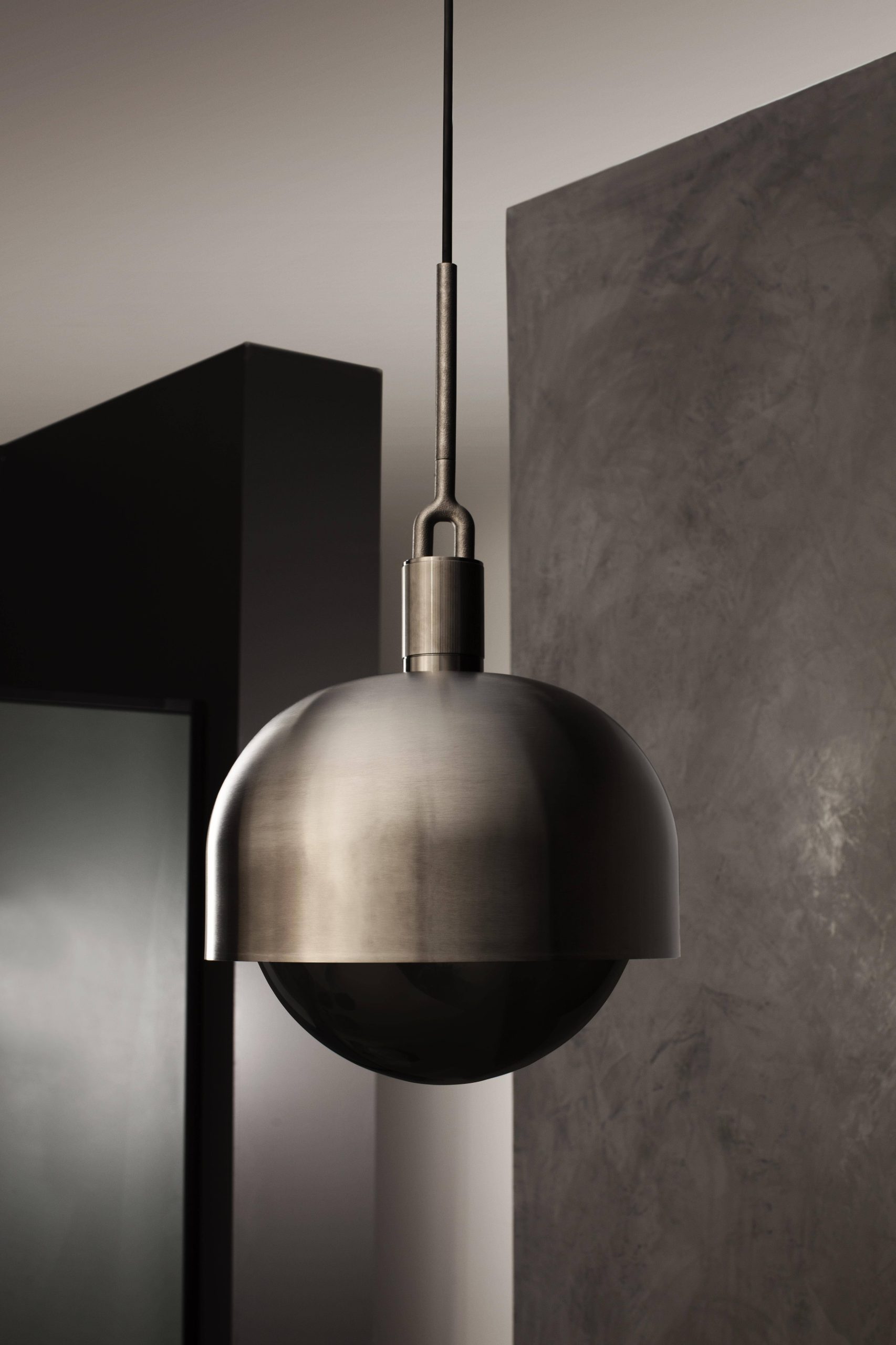 FORKED PENDANT / LINEAR / SHADE / GLOBE / SMOKED / MEDIUM / STEEL - Image 3