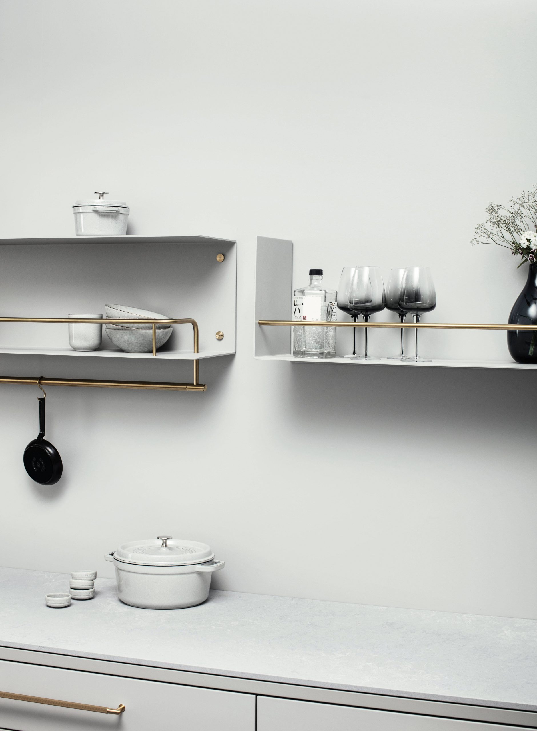 KITCHEN SHELF / GIRDER / STONE / BRASS - Image 5