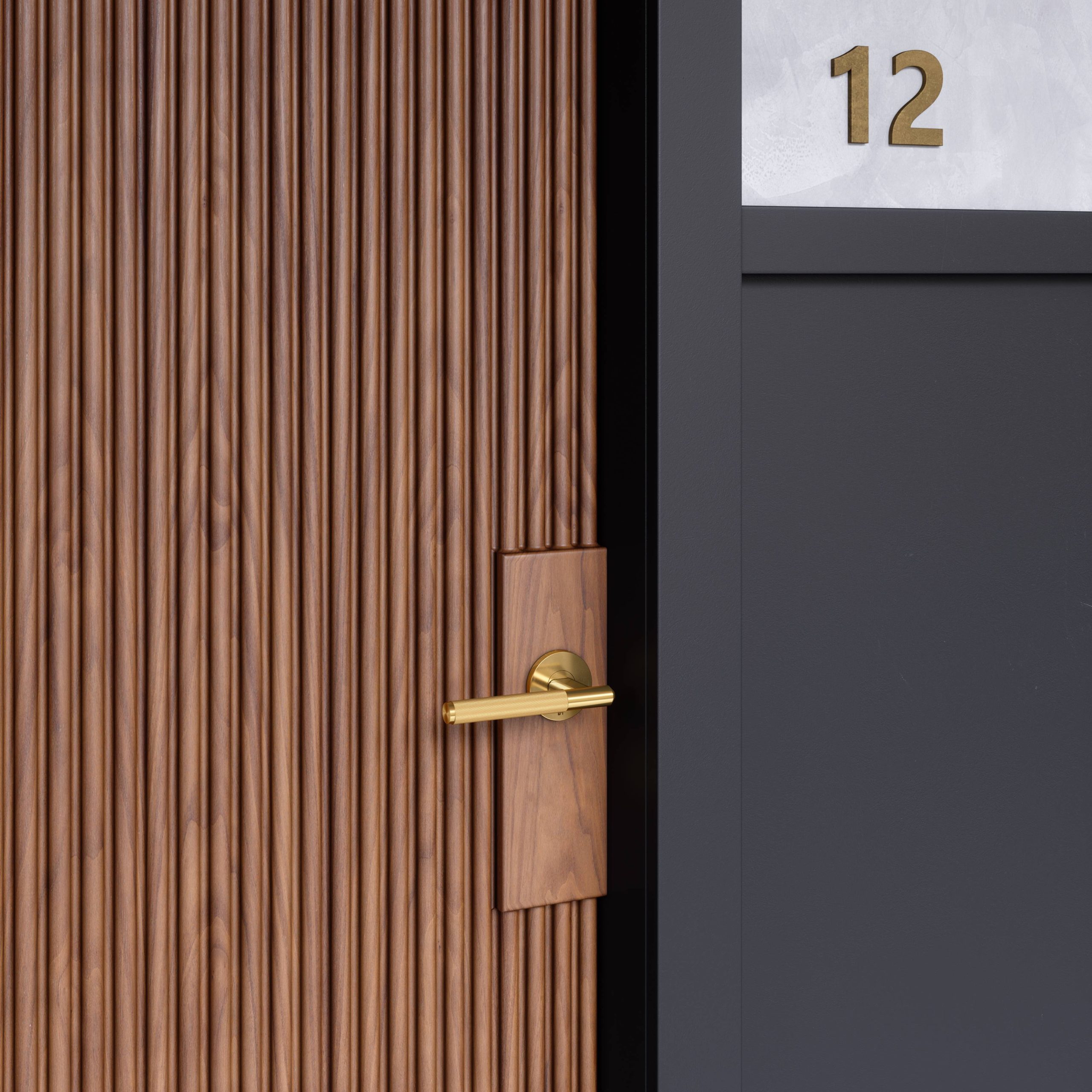 DOOR HANDLE SET / PASSAGE / LINEAR / BRASS - Image 3