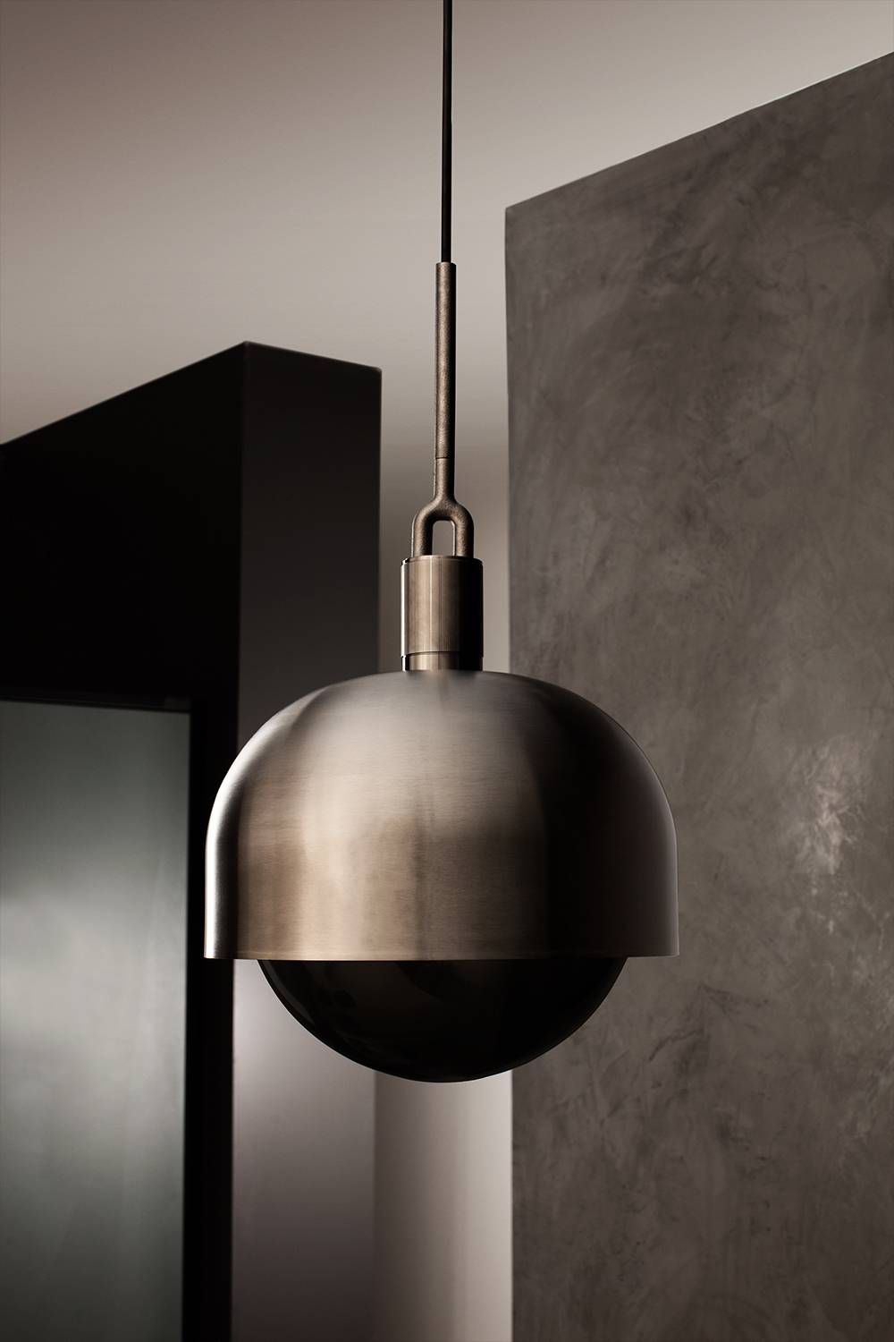 FORKED PENDANT / LINEAR / SHADE / GLOBE / SMOKED / LARGE / STEEL - Image 4