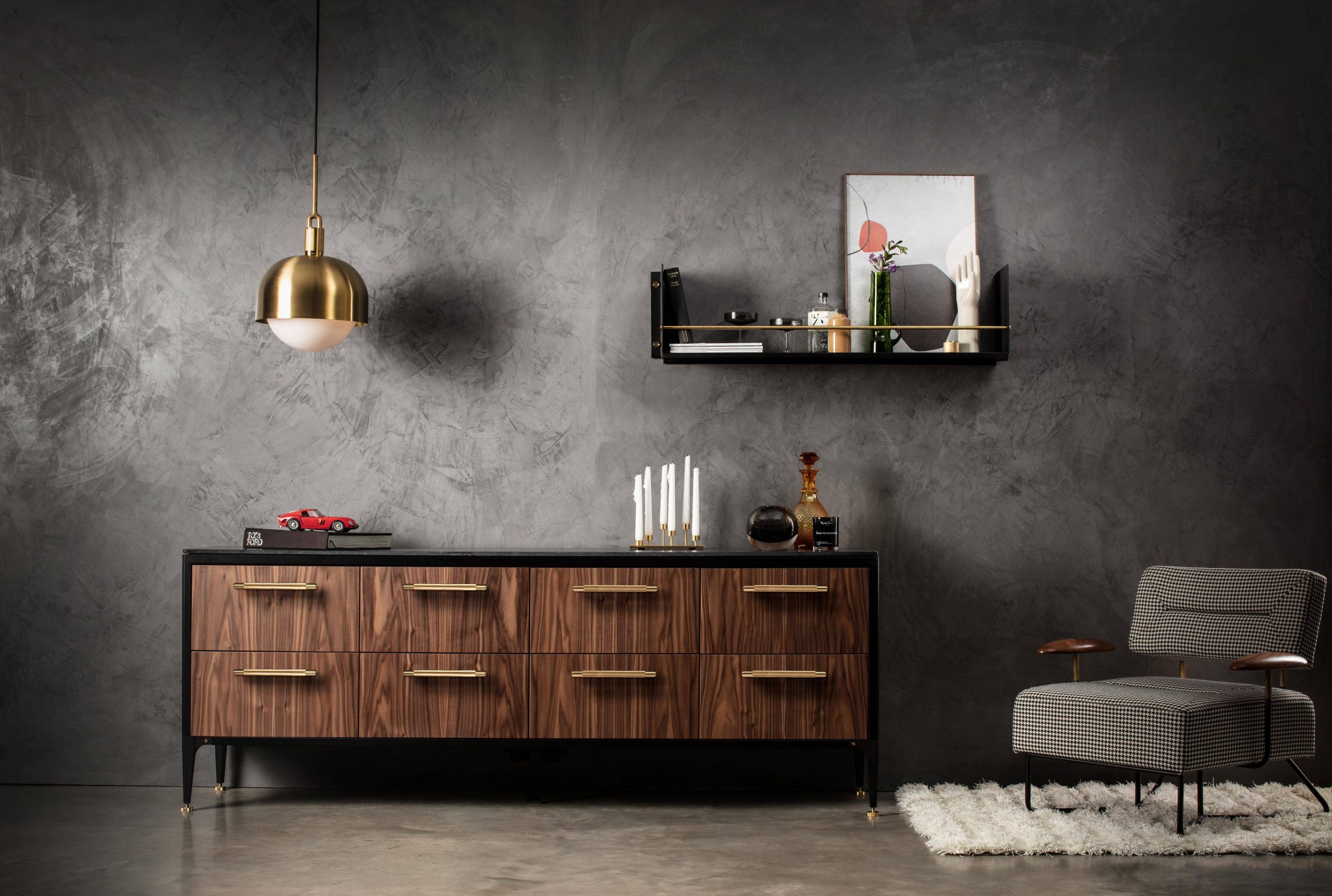 KITCHEN SHELF / GIRDER / BLACK / BRASS - Image 2