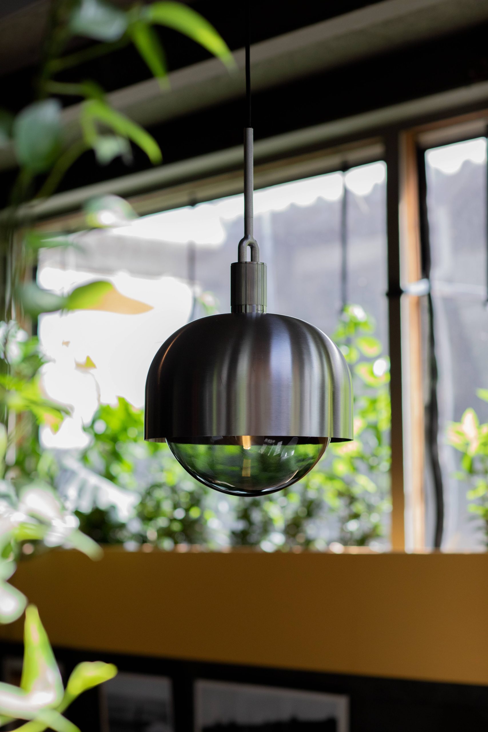 FORKED PENDANT / LINEAR / SHADE / GLOBE / SMOKED / MEDIUM / STEEL - Image 4