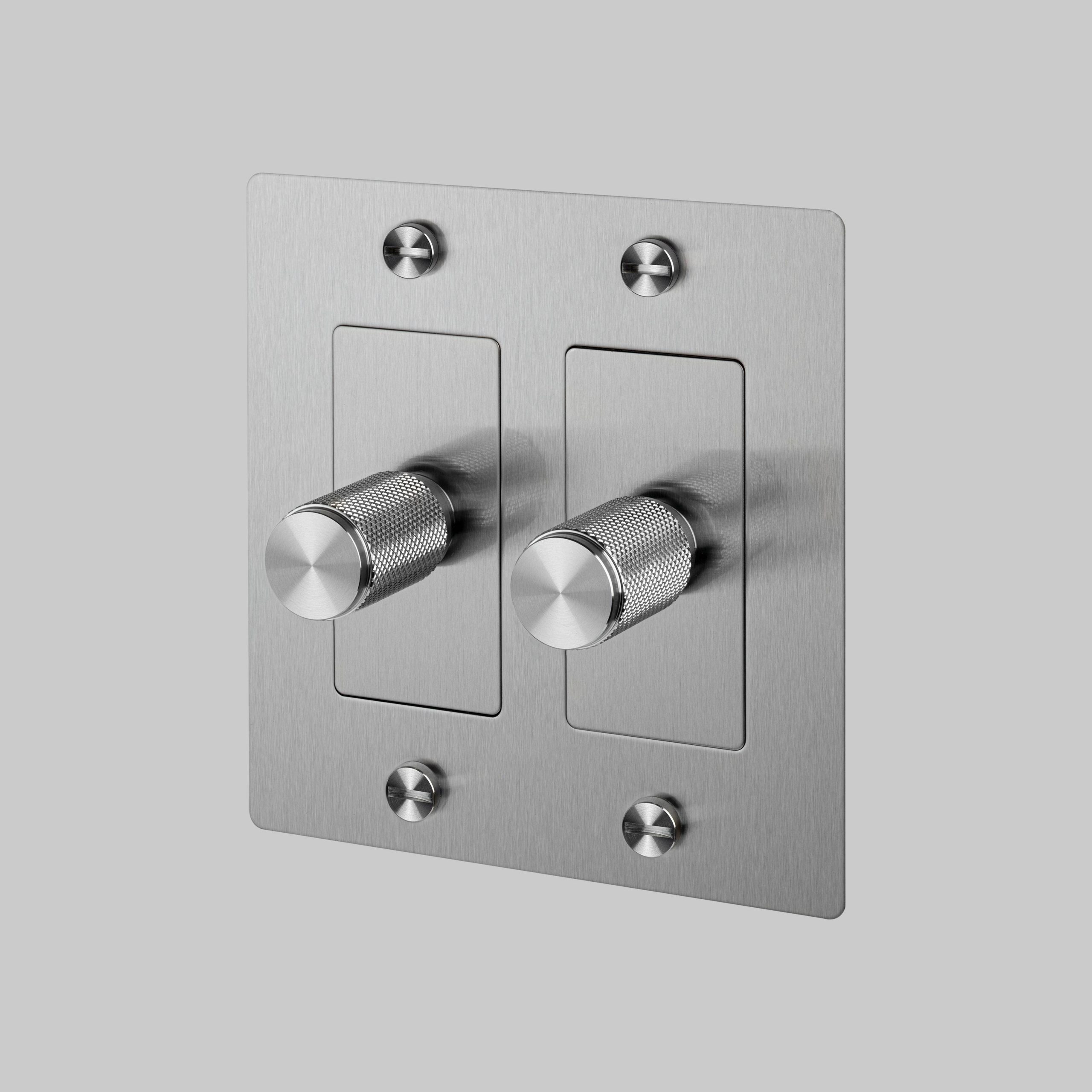 2G DIMMER / LED / CROSS / WITHOUT LOGO / STEEL