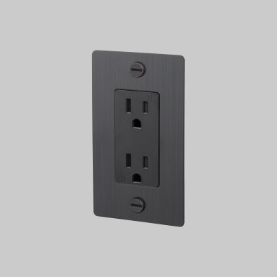 1G DUPLEX OUTLET / CROSS / WITHOUT LOGO / SMOKED BRONZE