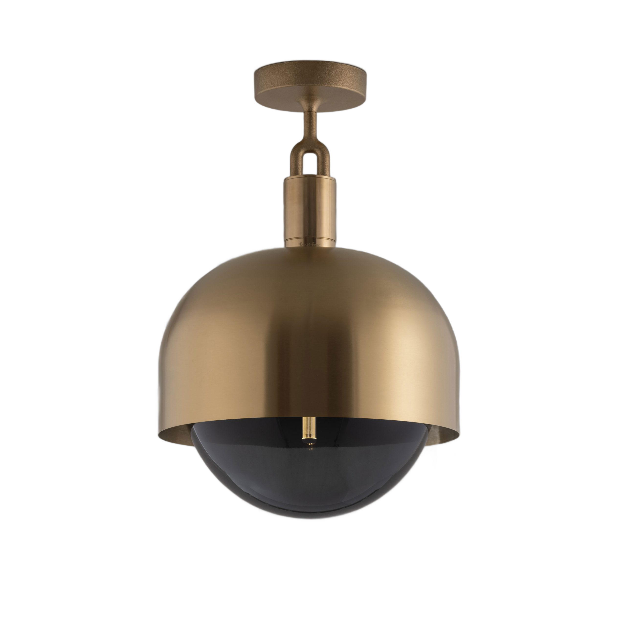 FORKED CEILING / LINEAR / SHADE / GLOBE / SMOKED / LARGE / BRASS - Image 4