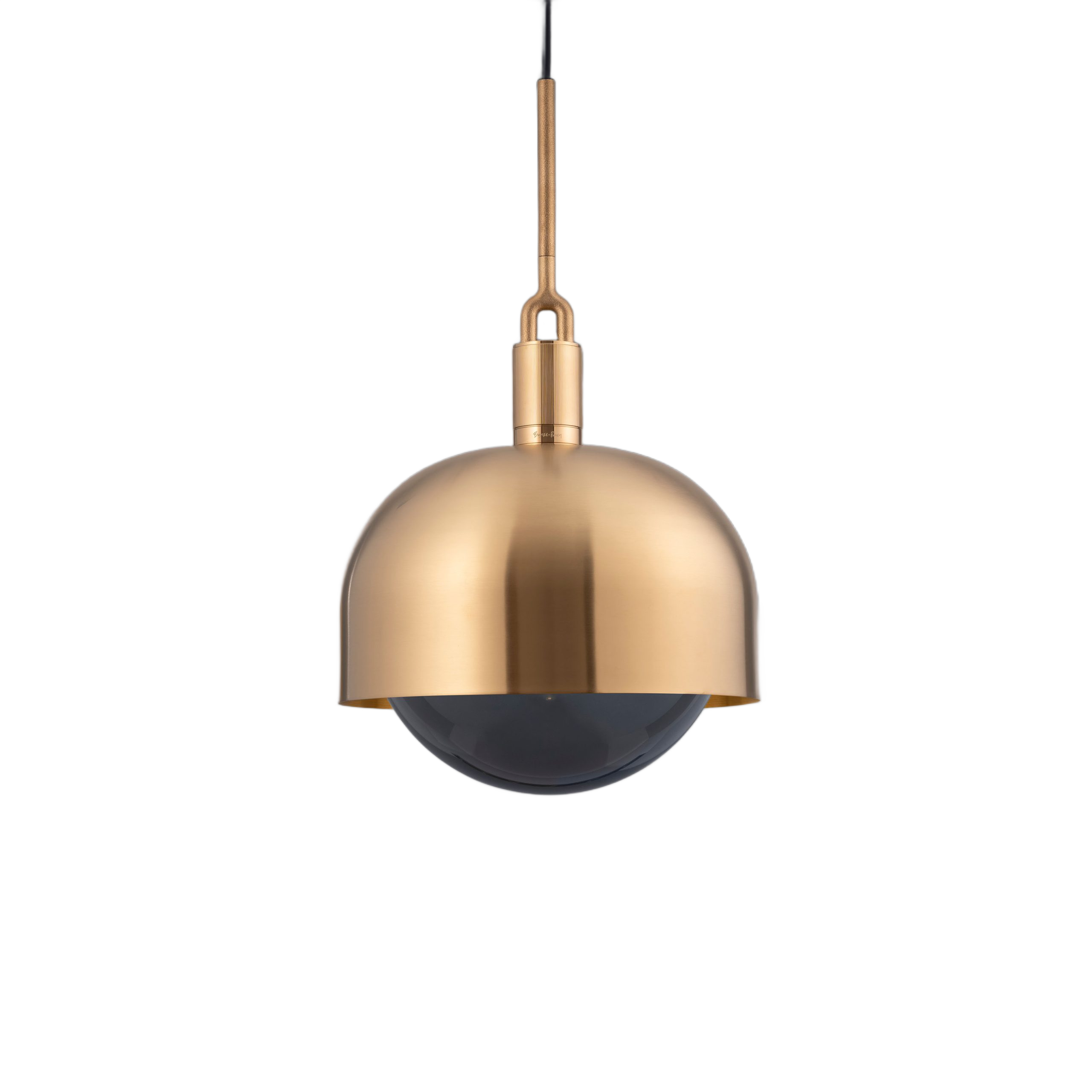 FORKED PENDANT / LINEAR / SHADE / GLOBE / SMOKED / LARGE / BRASS - Image 4