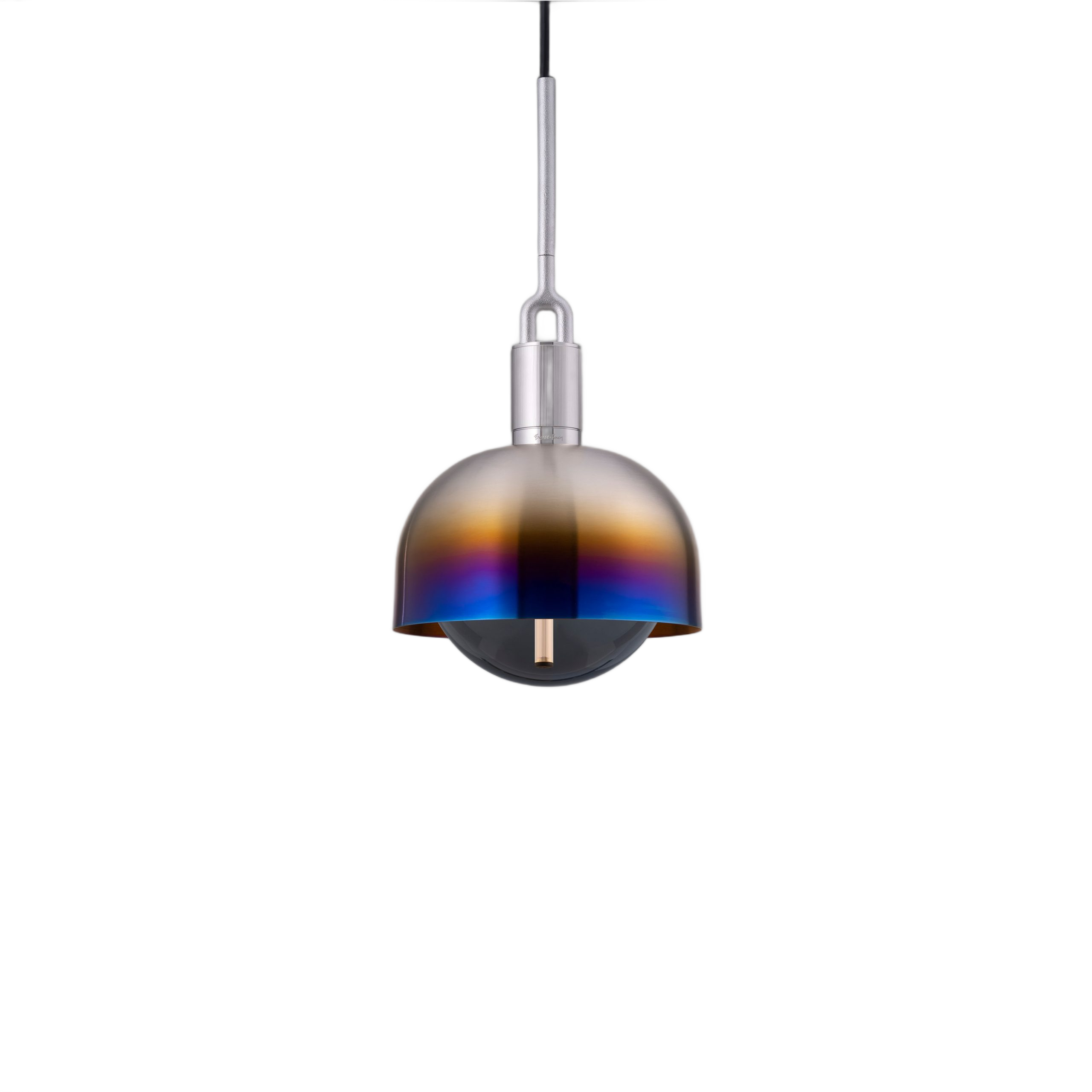 FORKED PENDANT / LINEAR / SHADE / GLOBE / SMOKED / MEDIUM / BURNT STEEL - Image 5