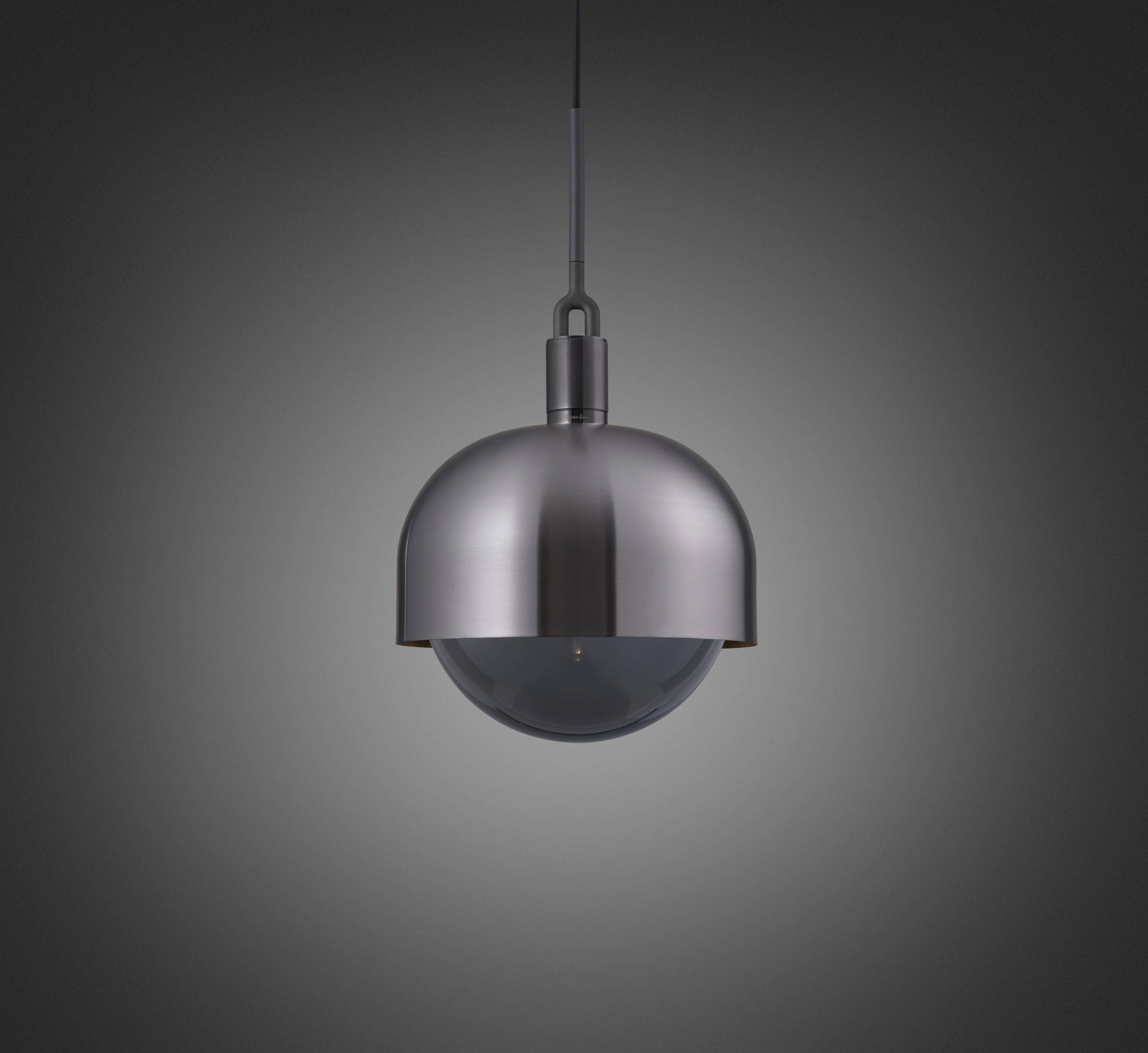 FORKED PENDANT / LINEAR / SHADE / GLOBE / SMOKED / LARGE / GUN METAL