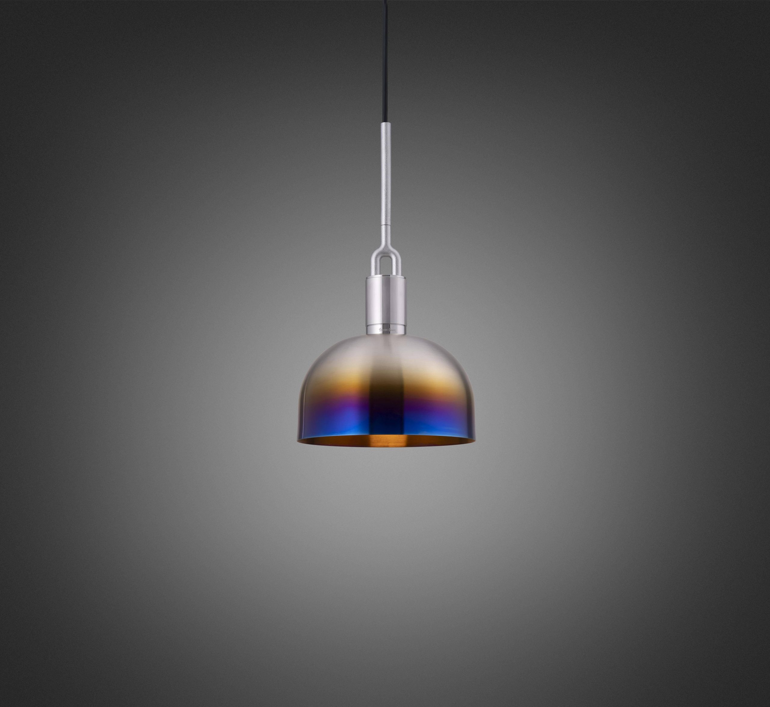 FORKED PENDANT / LINEAR / SHADE / MEDIUM / BURNT STEEL