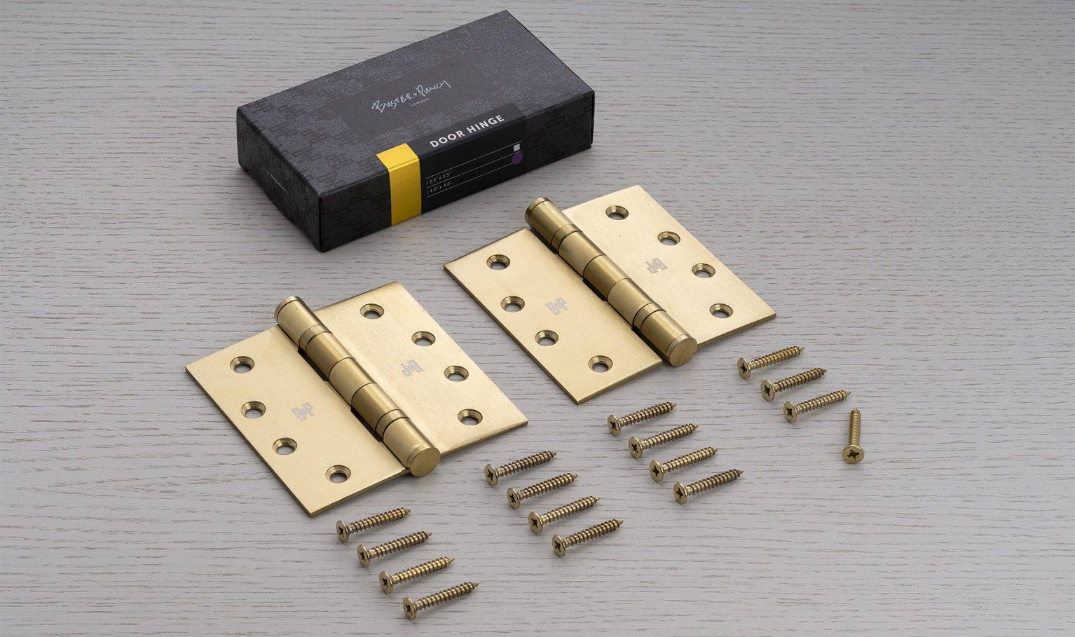 DOOR HINGE / SET OF 2 / 4 X 4 INCH / BRASS - Image 2
