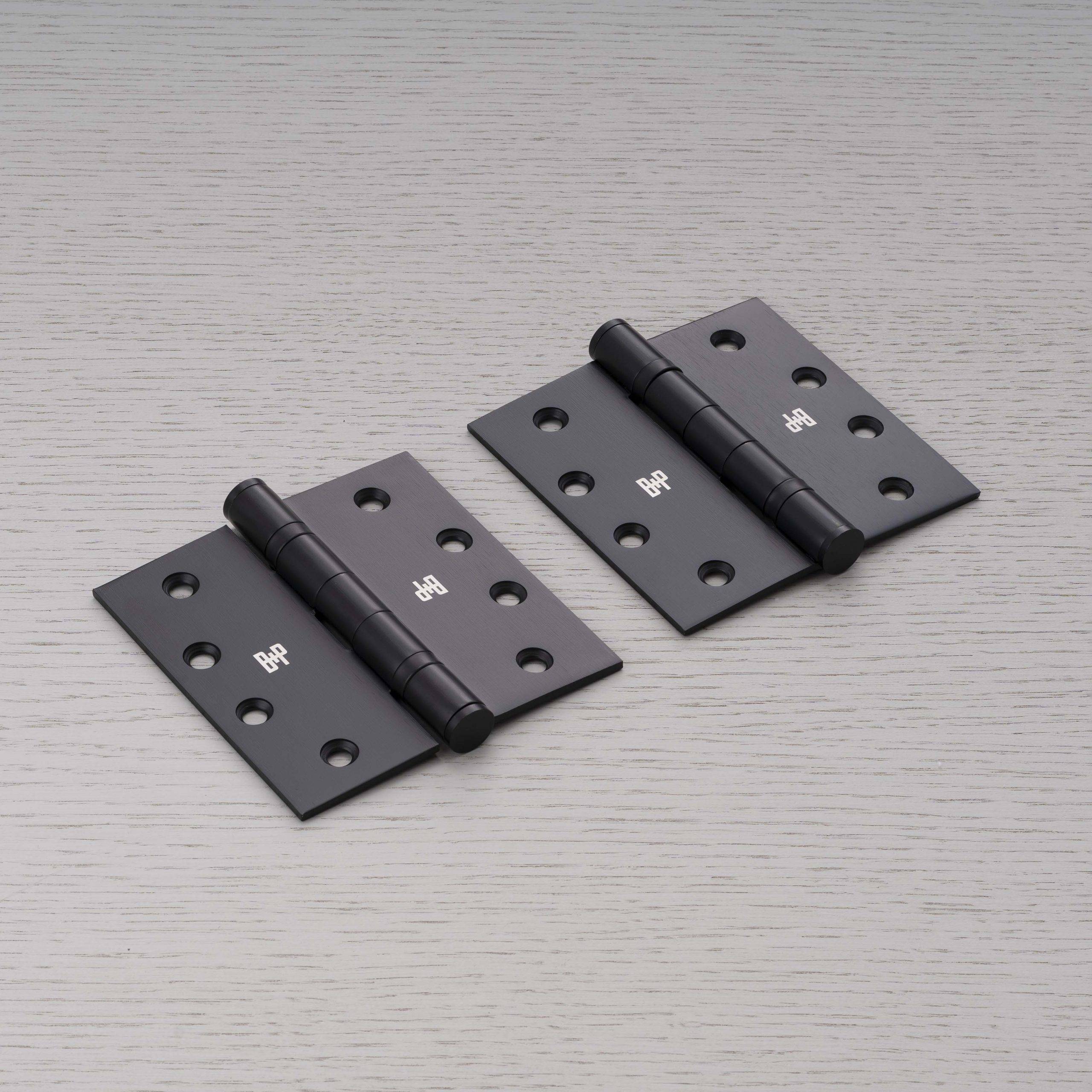 DOOR HINGE / SET OF 2 / 4 X 4 INCH / WELDERS BLACK