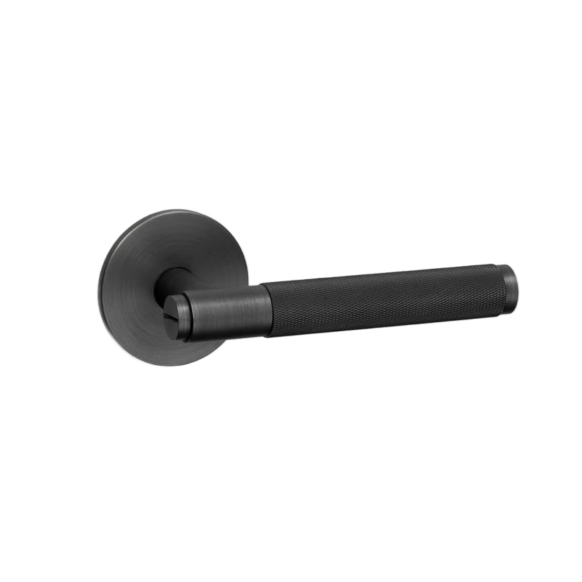 DOOR HANDLE SET / PASSAGE / CROSS / SMOKED BRONZE - Image 5