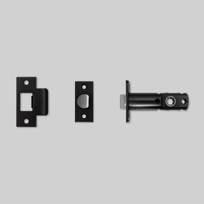 TUBULAR LATCH / DOOR HANDLE / PASSAGE / BLACK - 2-3/8"