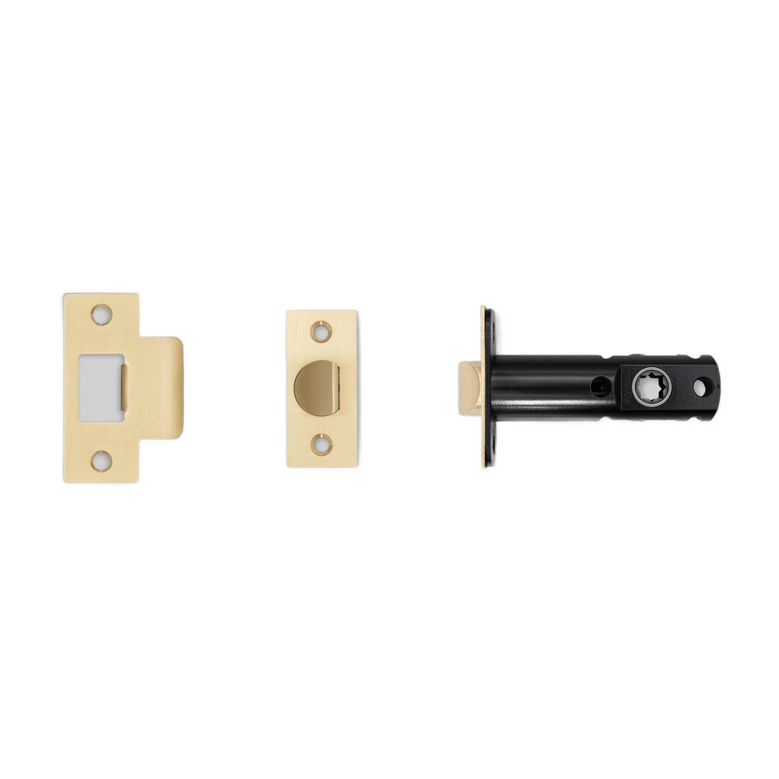 TUBULAR LATCH / DOOR HANDLE / PRIVACY / BRASS - 2-3/8" - Image 4
