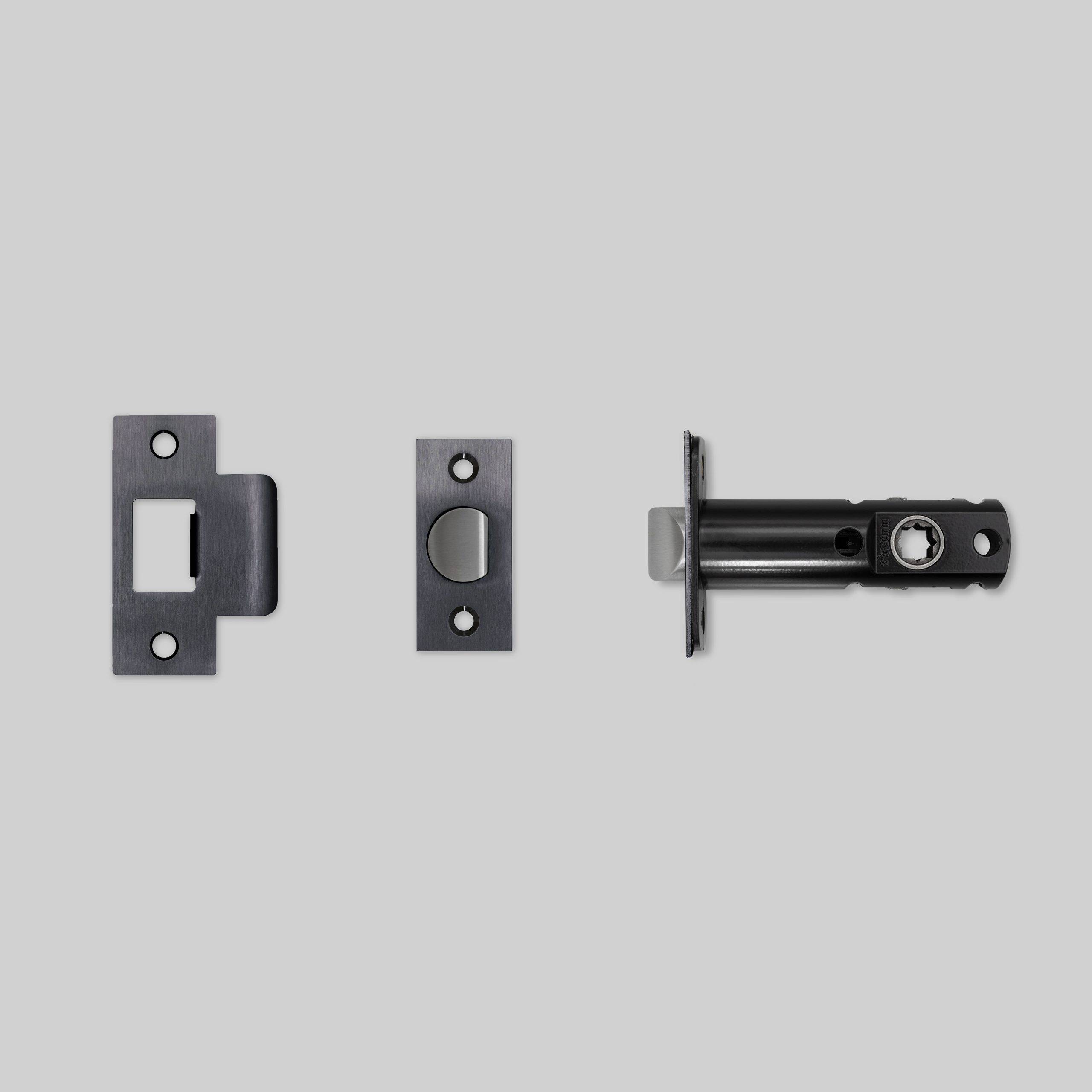 TUBULAR LATCH / DOOR HANDLE / PASSAGE / GUN METAL - 2-3/8"
