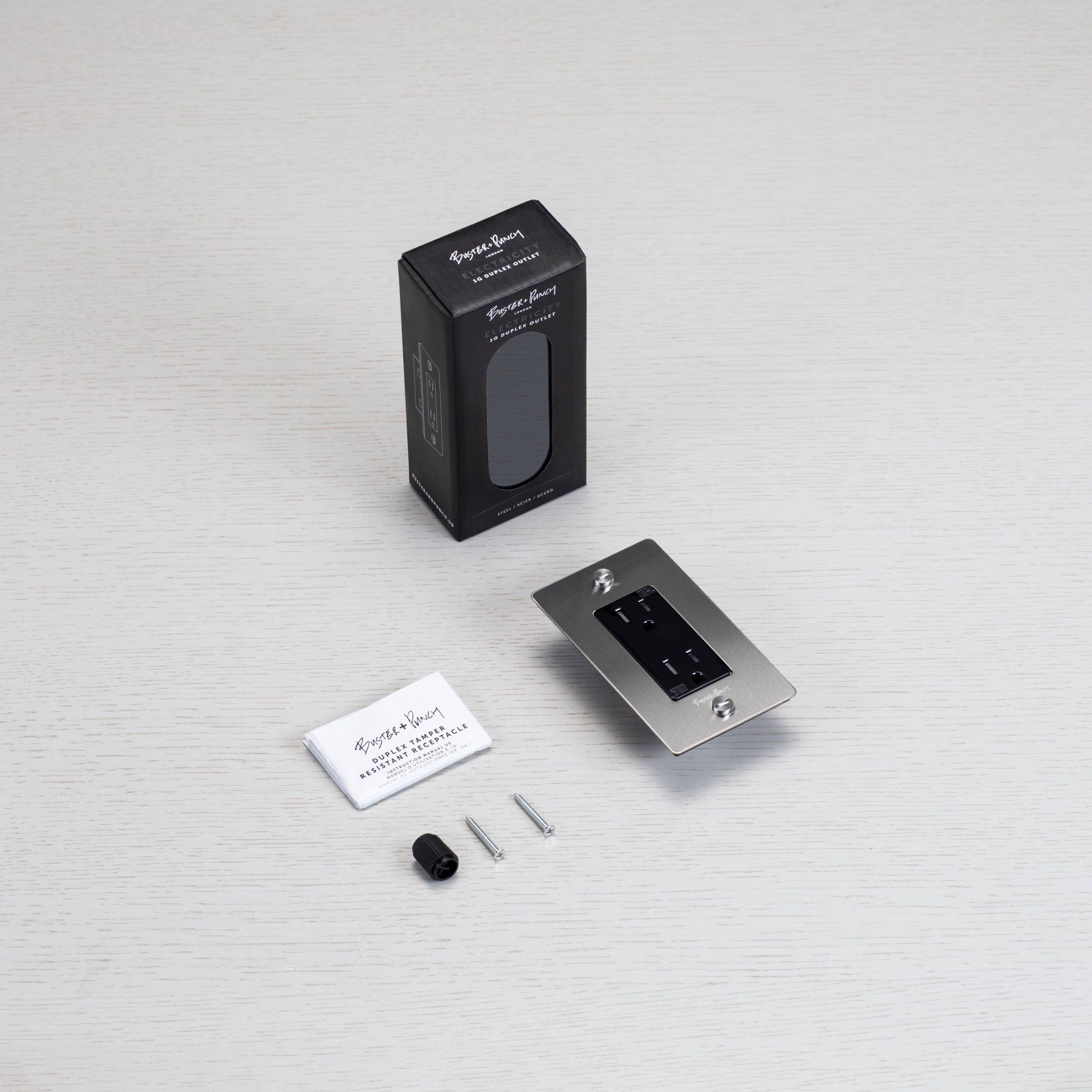 1G DUPLEX OUTLET / USB A + C / CROSS / WITH LOGO / BLACK - Image 2
