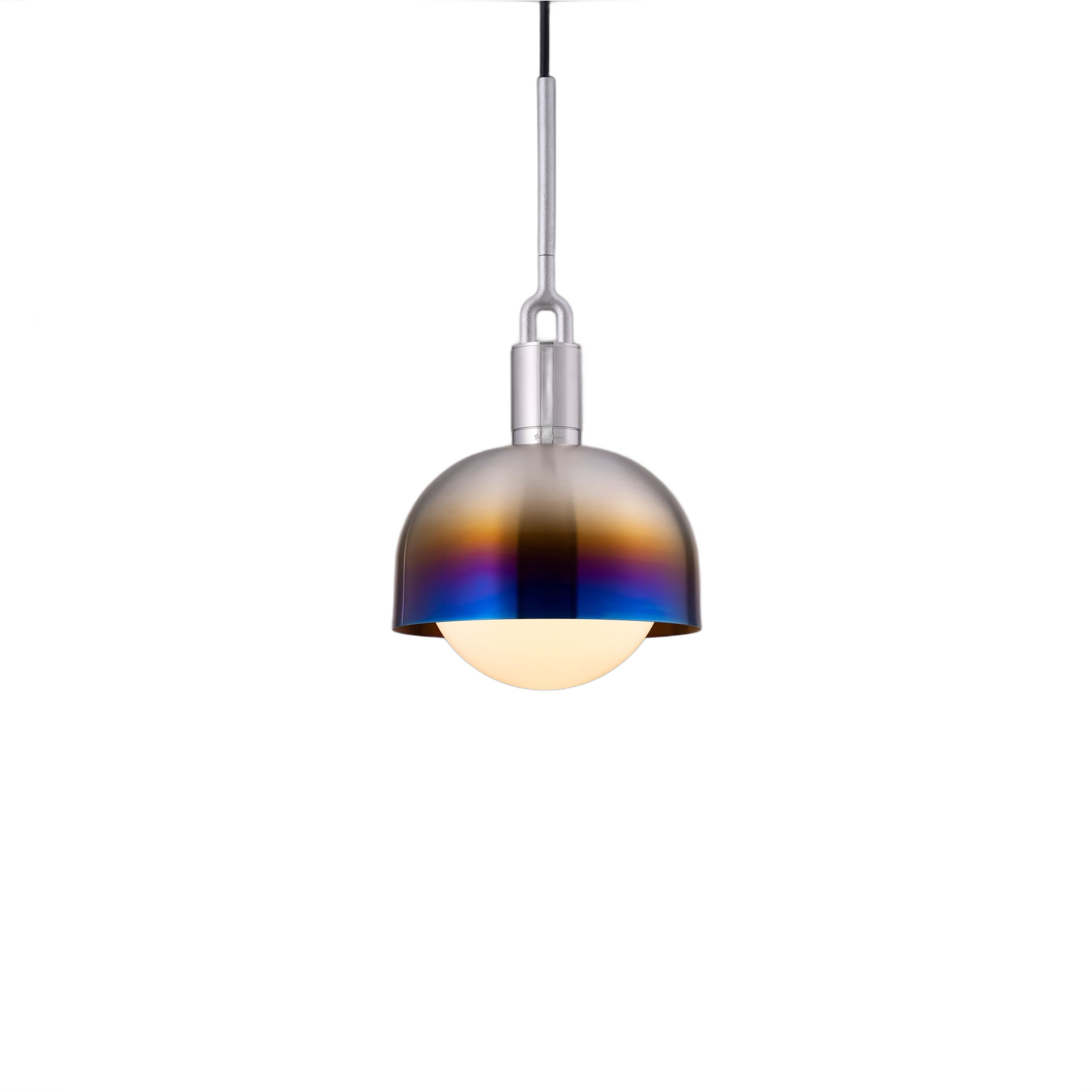 FORKED PENDANT / LINEAR / SHADE / GLOBE / OPAL / MEDIUM / BURNT STEEL - Image 4