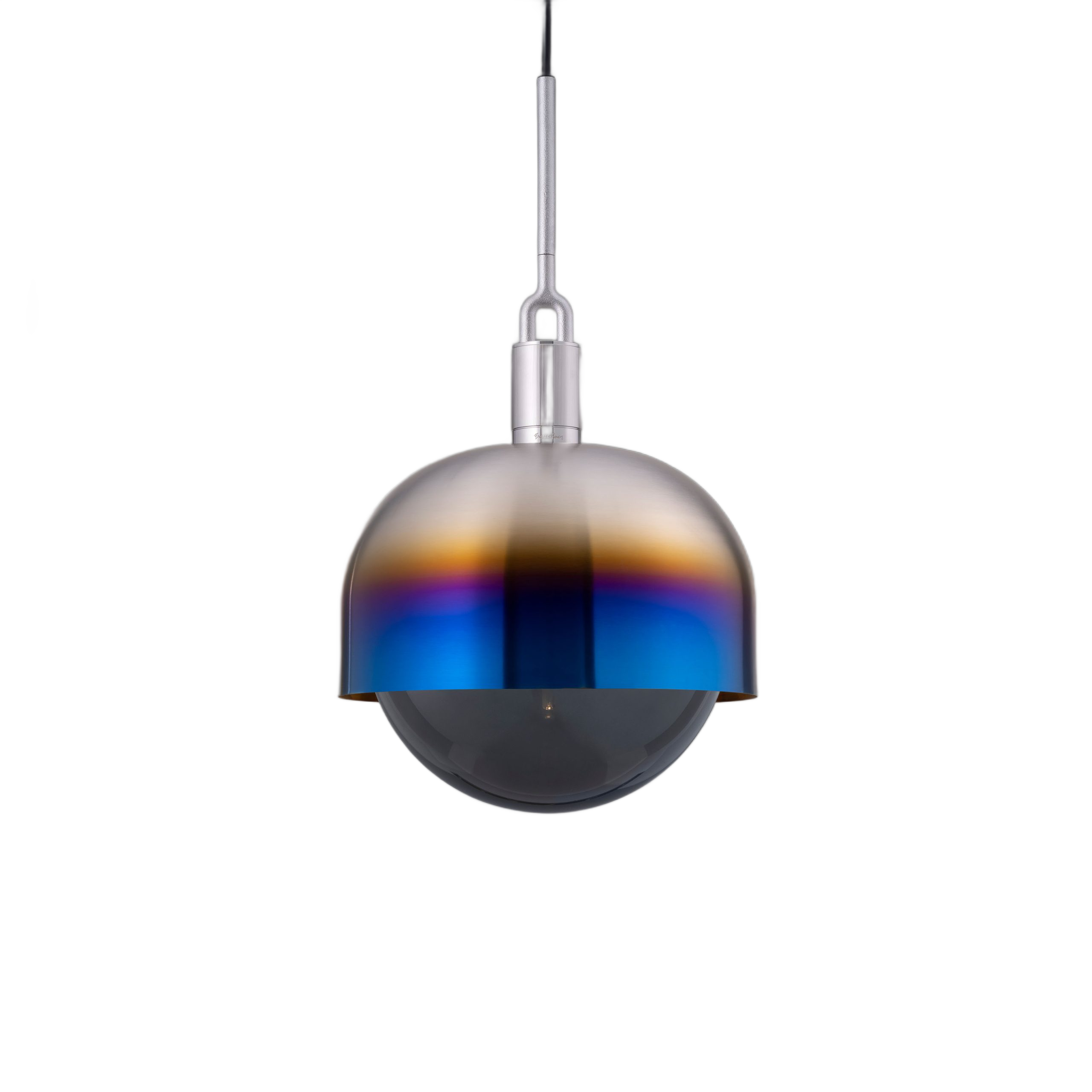 FORKED PENDANT / LINEAR / SHADE / GLOBE / SMOKED / LARGE / BURNT STEEL - Image 4